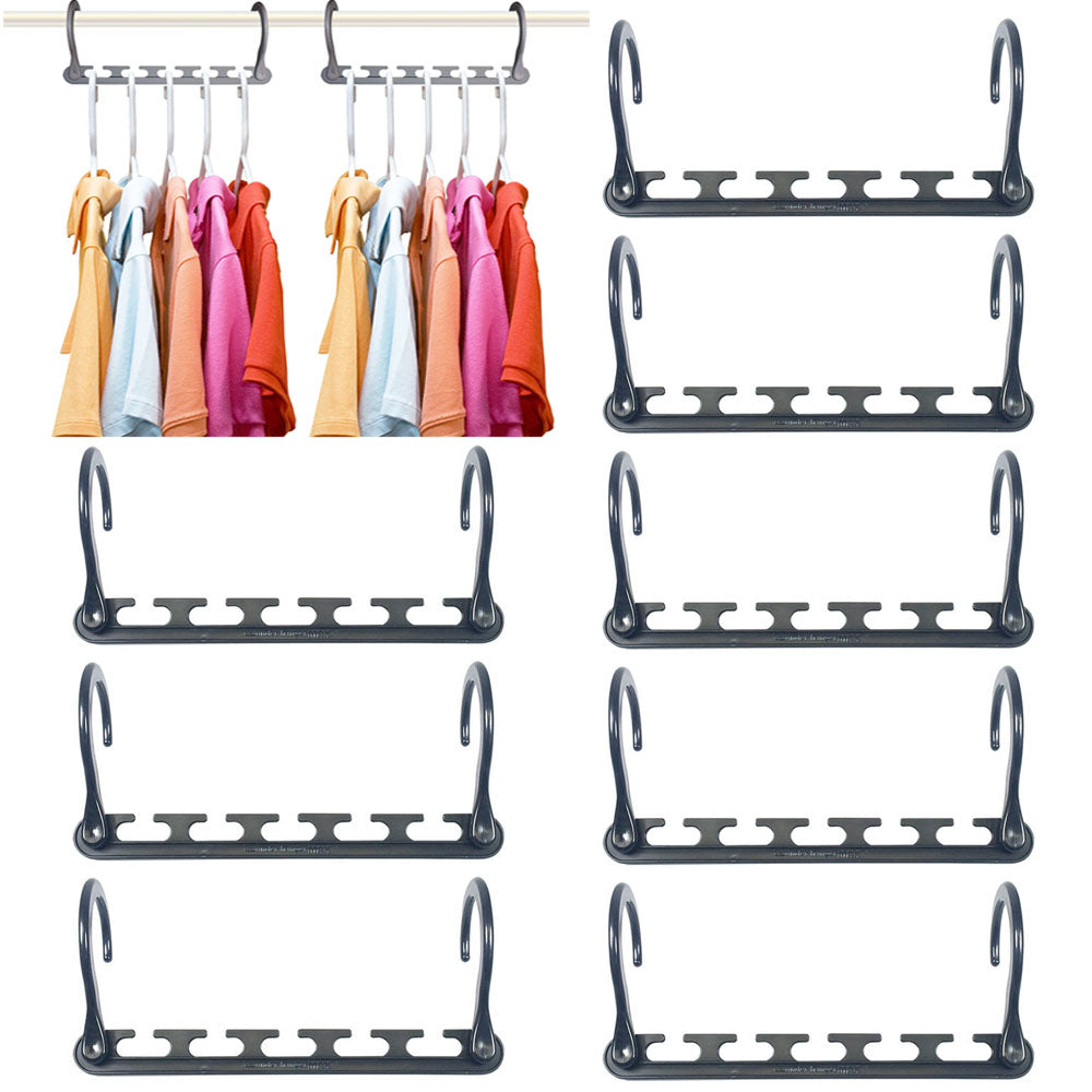 Set 8 organizatoare pentru umerase, Zola®, din plastic, negre Set 8 organizatoare pentru umerase, Zola®, din plastic, negre